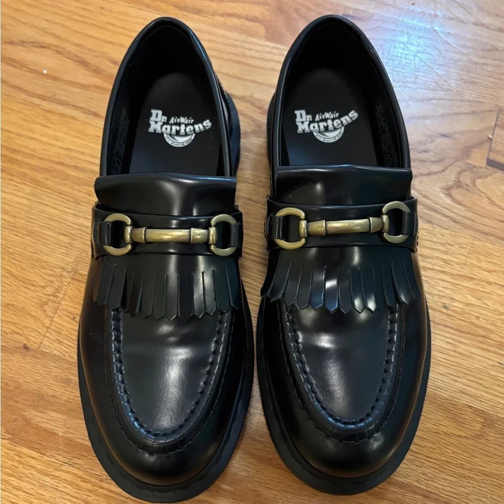 Dr. Martens Black Leather Loafers Adrian Snaffle Women’s 8 NIB - Picture 1 of 9